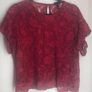 Red Lace top
